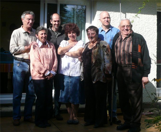 De gauche à droite : Christian, Christiane, Gabriel, Laurence, Maryvonne, Didier, Marcel