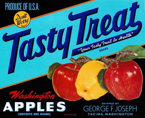 tasty treat washington apples george f. joseph yakima produce of u.s.a.