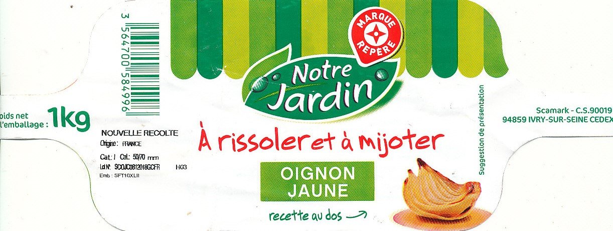 notre jardin à rissoler et à mijoter oignon jaune