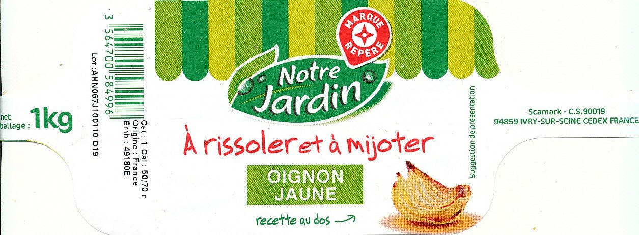 notre jardin à rissoler et à mijoter oignon jaune