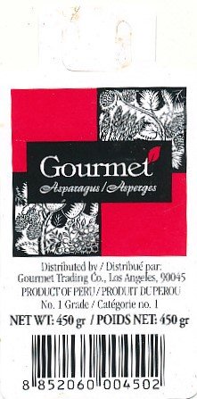 Gourmet asparagus #4080 product of peru 8852060004502