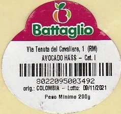 battaglio avocado hass 8022095003492 orig. colombia