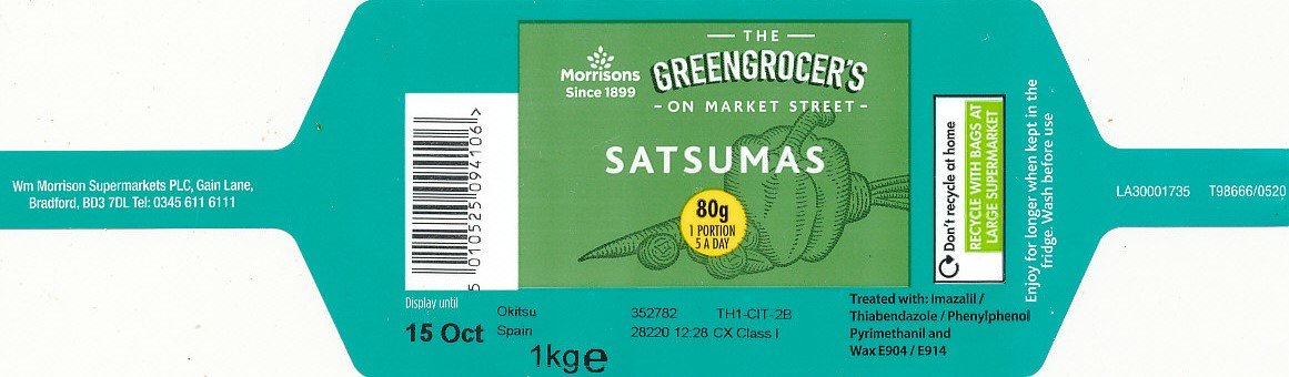 Morrisons the greengrocer s on market street satsumas