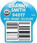 USDA granny smith 94017 usa wsda/organic biologique