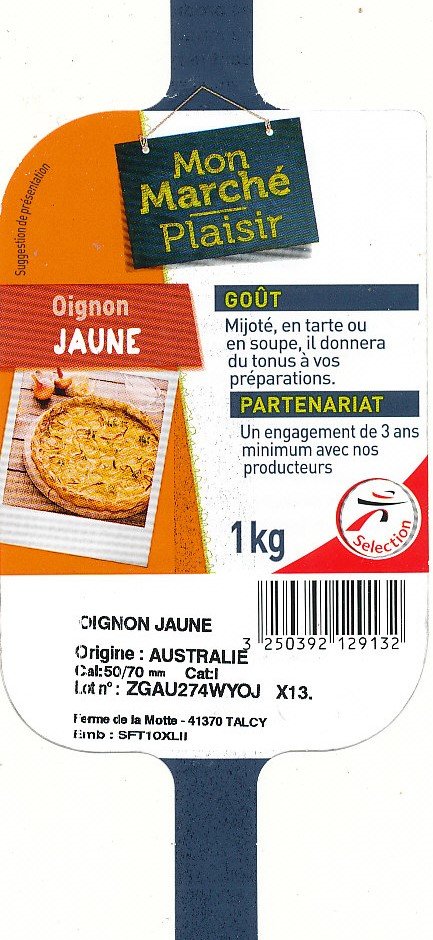 Mon marché plaisir oignon jaune 3250392129132