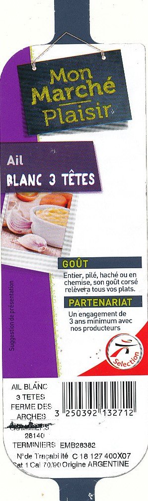 Mon marché plaisir ail blanc 3 têtes 3250392132712  ferme des arches