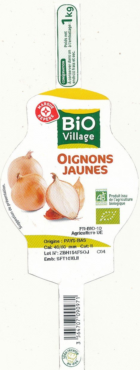 bio village oignons jaunes 3564707090971