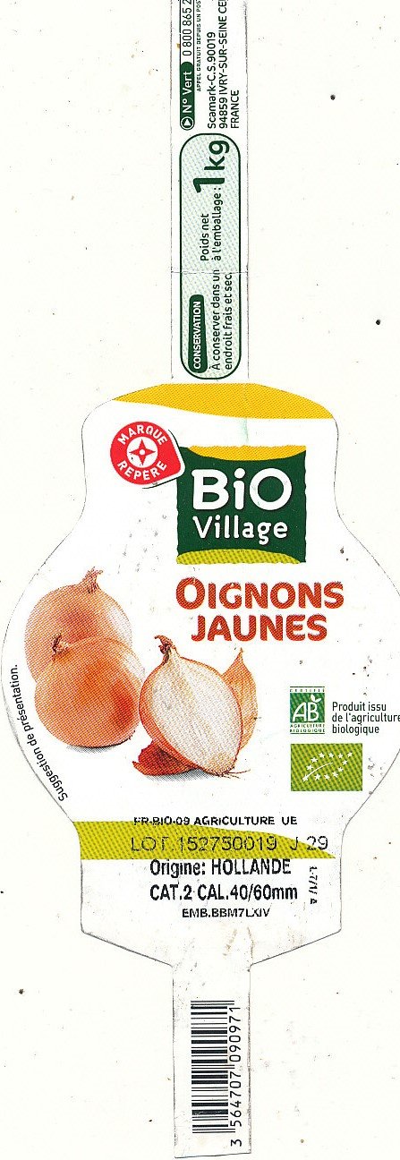 bio village oignons jaunes 3564707090971