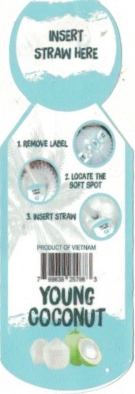Insert straw here product of vietnam 798638257963 young coconut