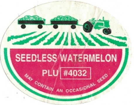 Seedless watermelon plu #4032 may contain an occasional seed