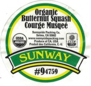 Sunway organic butternit squash courge musqee produit des californie e.-u. #94759