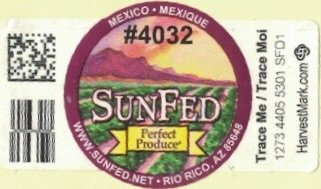 sun fed perfect produce mexico mexique #4032 trace me trace moi 1273 4405 5301 sfd1 harvestmark.com www.sunfed.net rio rico az 85648