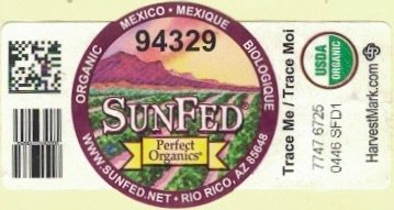 sun fed perfect produce mexico mexique #94329 trace me trace moi 7747 6725 0446 sfd1 harvestmark.com www.sunfed.net rio rico az 85648