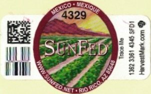 sun fed perfect produce mexico mexique #4329 trace me 1362 3361 4345 sfd1 harvestmark.com www.sunfed.net rio rico az 85648