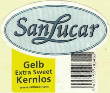 San Lucar gelb extra sweet kernlos www.sanlucar.com 8435156243452