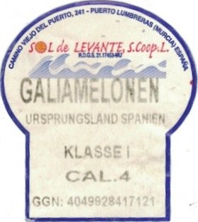 Sol de levante s. coop. l. (murcia) espana galiamelonen ursprungsland spanien klasse 1 cal. 4 ggn: 4049928417121
