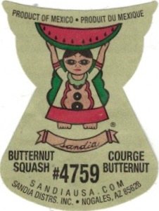 Sandia product of mexico butternut squash courge butternut #4759 sandiausa.com sandia distrs. inc. nogales az 85628