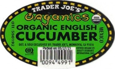 Trader Joe s organics organic english cucumber mexico 00944991