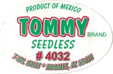Tommy Brand product of mexico seedless #4032 t-val sales nogales az 85628