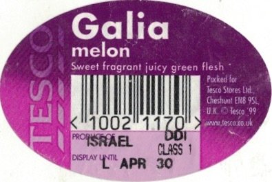 Tesco galia melon sweet fragant juicy green flesh 10021170 produce of israel class 1