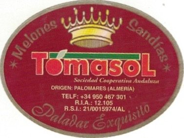 Tomasol melones sandias sociedad cooperativa andaluza origen: palomares (almeria) paladar exquisito