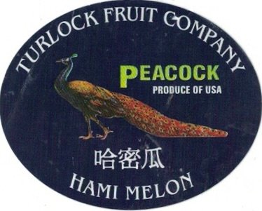 Turlock Fruit Company peacock produce of usa hami melon