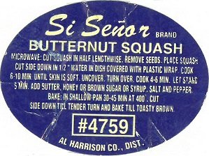 si senor brand butternut squash #4759 al harrison co dist