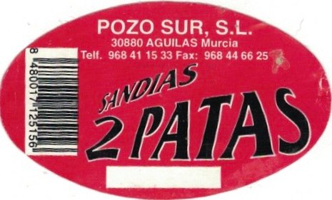 Pozo Sur s.l. 30880 aguilas murcia sandias 2 patas 848017125156