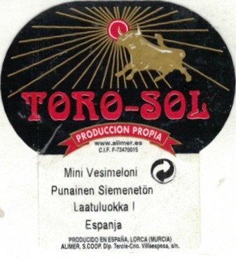 Toro-sol produccion propia mini vesimeloni punainen siemeneton laatuluokka 1 espanja producido en espana