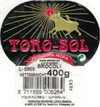 Toro-sol produccion propia broccoli nettegewicht: 400g cat: 1 8711855005264 herkomst: spanje prodiccido en espana