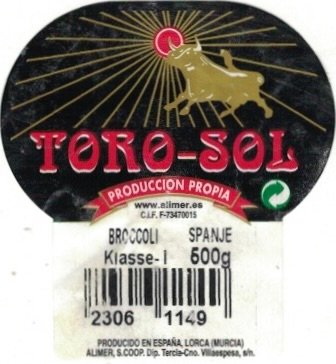 Toro-sol produccion propia broccoli spanje klasse-1 500g 23061149 producido en espana