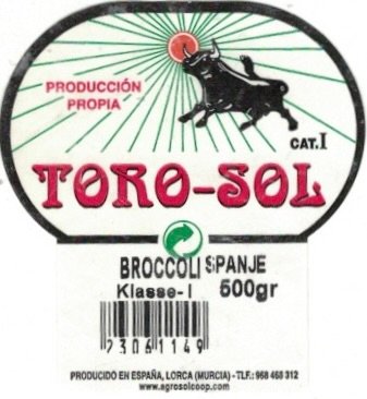 Toro-sol produccion propia cat. 1 broccoli spanje klasse-1 500gr 73061149 produccido en espana