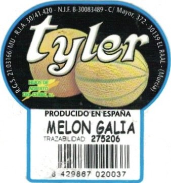 Tyler producido en espana melon galia trazabilidad 275206 8429867020037