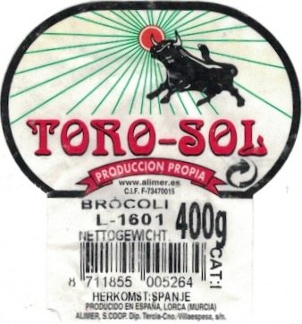 Toro-sol produccion propia broccoli nettogewicht 400 g 8711855005264 herkomst: spanje producido en espana lorca (murcia)