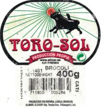 Toro-sol produccion propia broccoli nettogewicht 400 g 8711855005264 herkomst: spanje producido en espana lorca (murcia)