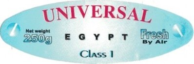 Universal net weight 250g egypt fresh by air class 1