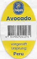 Chiquita avocado 4311532212271 vorgereift ursprung peru