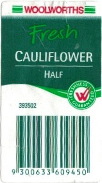 Woolworths fresh cauliflower half freshness guaranteed 393502 9300633609450