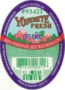Van Groningen & Sons inc. grown in california usa #93421 yoshimite fresh organic mini personal size watermelon 687615003116