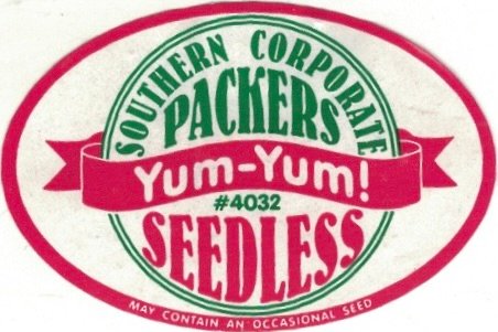 Southern Corporate Packers yum-yum! #4032 seedless may contain an occasional seed