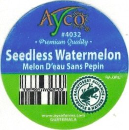 Ayco #4032 premium quality seedless watermelon melon d eau sans pepins rainforest alliance people & nature guatemala