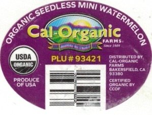 Cal-Organic Farms organic seedless mini watermelon oku #93421 produce of usa