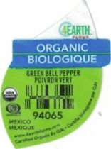 4 Earth Farms organic biologique gren bell pepper poivronvert  94065 mexico mexique www.4eartfarms.com