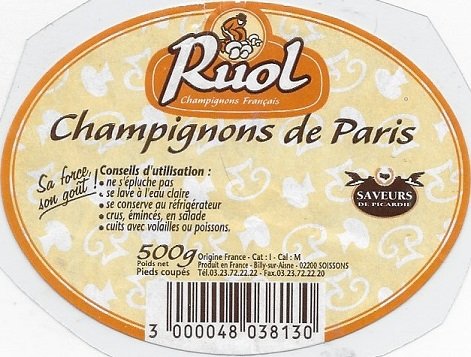 Ruol champignons français de paris 500g 3000048038130