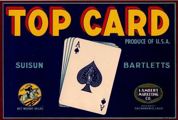 top card bartletts produce of usa
