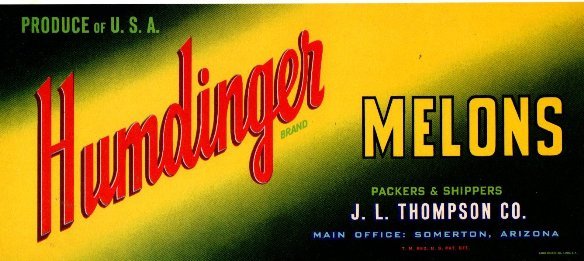 humdinger melons j l  thomson co produce of usa