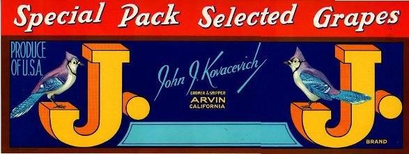 j. j. special psck selected grapes produce of usa