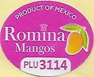 Romania mango product of mexico plu 3114