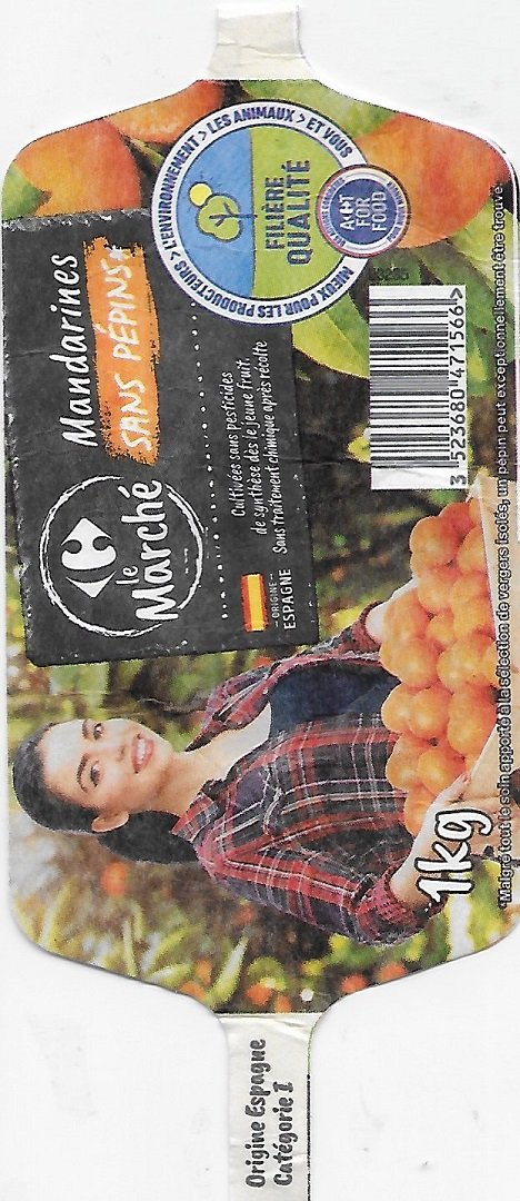 Le marcher mandarines sans pepins origine espagne 1kg 3523680471566