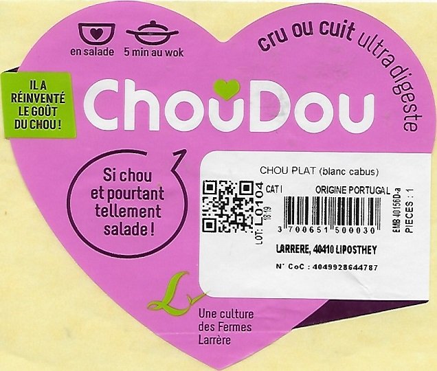 Choudou chou plat origine portugal 3700651500030